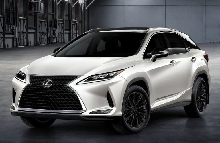 White 2022 Lexus RX Black Line Special Edition in a Garage