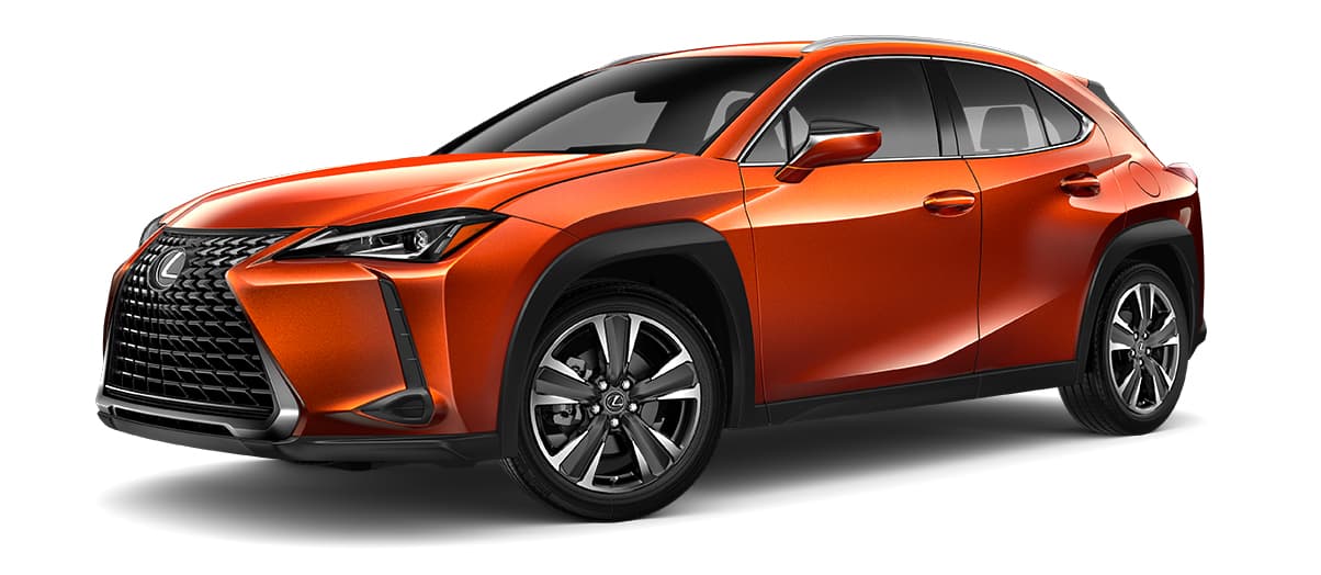 Cadmium Orange 2022 Lexus UX on White Background