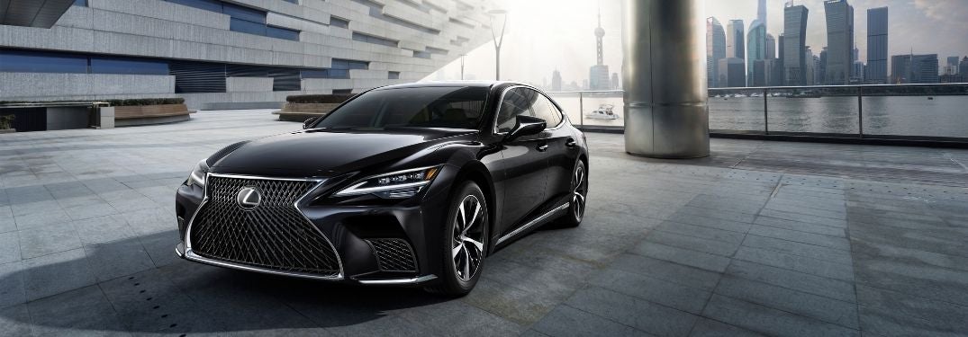 Black 2021 Lexus LS in a Modern Building
