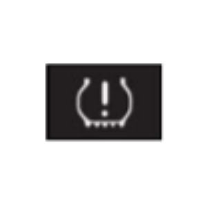 Close Up of Black Low Tire Pressure Warning Light on White Background
