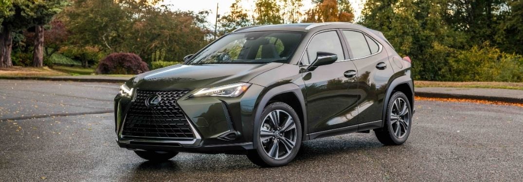 Green 2021 Lexus UX in a Parking Lot