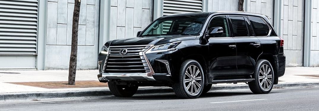 Black 2020 Lexus LX on a City Street