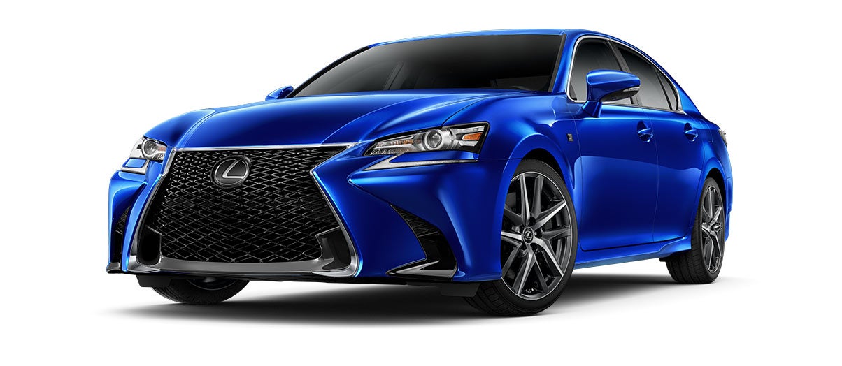 Ultrasonic Blue Mica 2.0 2020 Lexus GS on White Background
