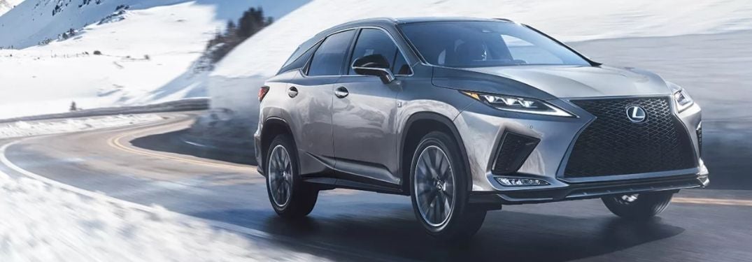 Silver 2022 Lexus RX on a Snowy Road