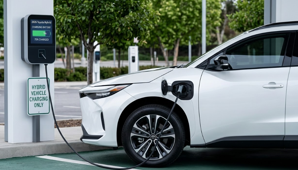 Toyota electrified vehicle charging station and hybrid battery ownership context