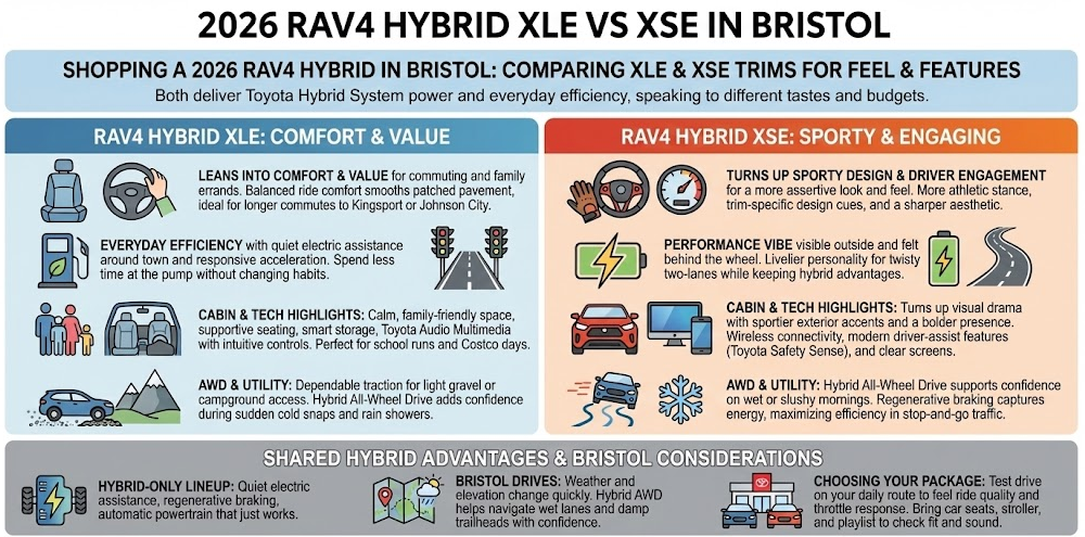 2026 Toyota RAV4 Hybrid XLE vs XSE comparison image