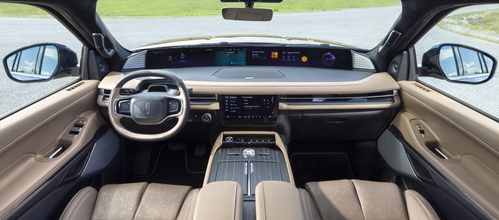 Lincoln luxury interior with premium leather and LED screen