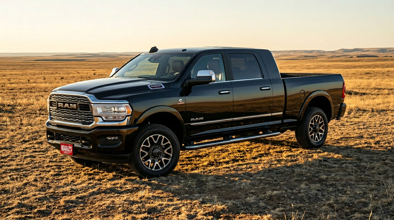 2026 Ram 3500 Mega Cab side profile South Dakota prairie
