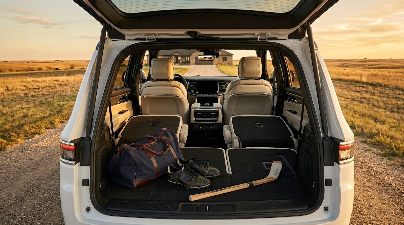 2026 Jeep Grand Wagoneer L third row family cargo Bowdle