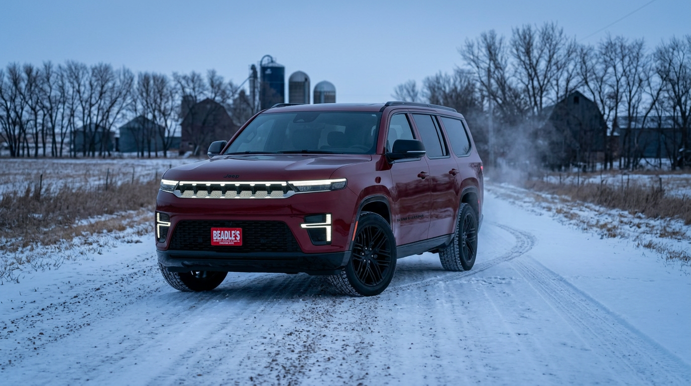 2026 Jeep Grand Wagoneer L Velvet Red snowy gravel dawn Bowdle