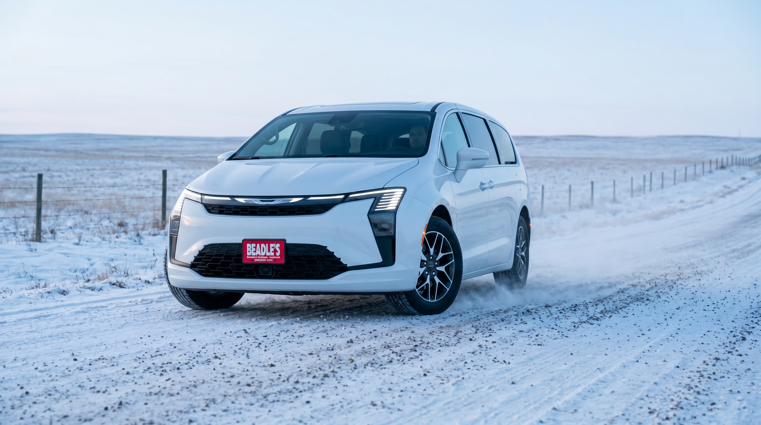 2027 Chrysler Pacifica AWD on a snowy gravel road Bowdle SD