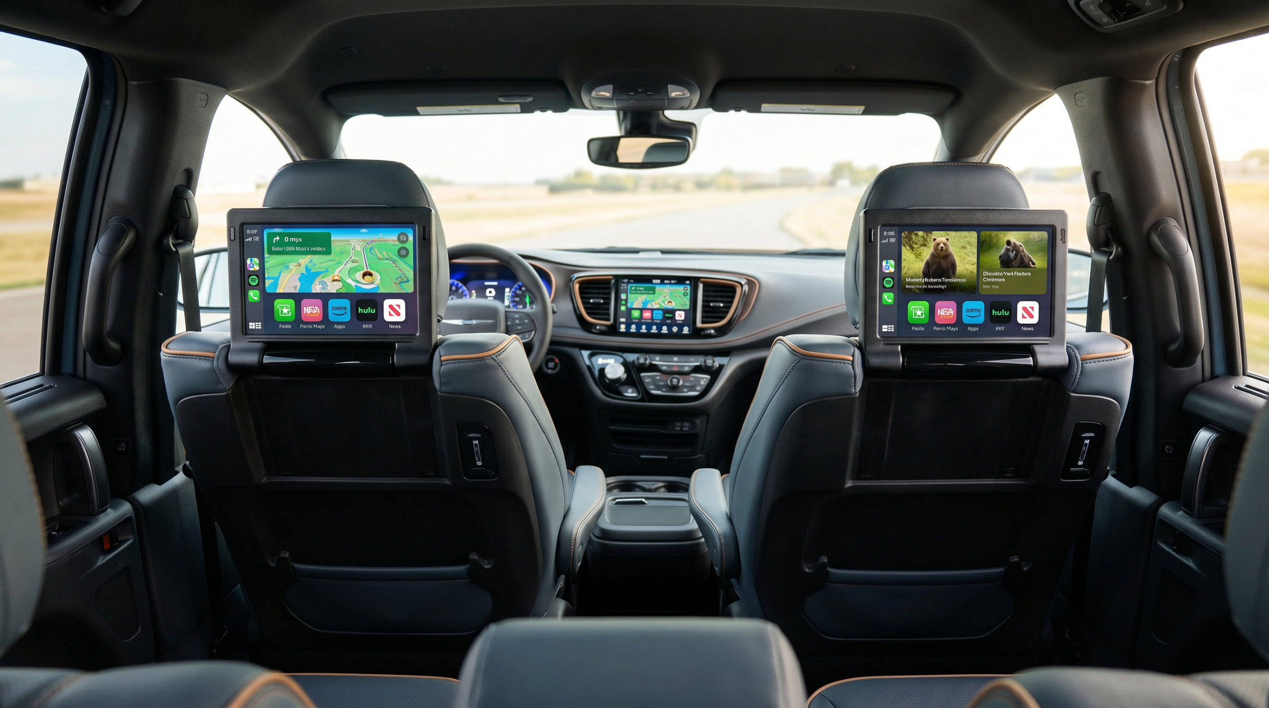 2027 Chrysler Pacifica rear seatback entertainment screens