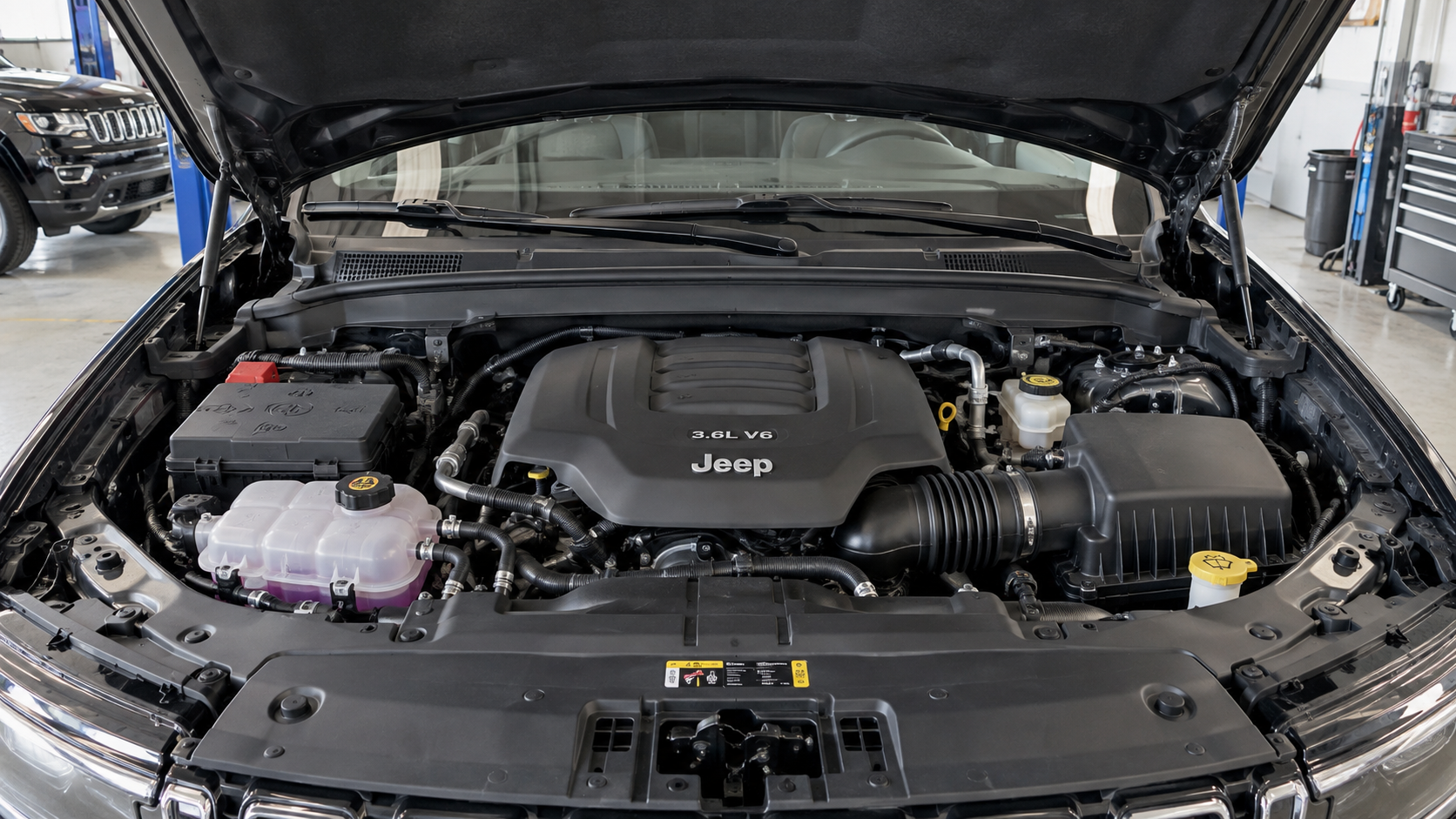 2026 Jeep Grand Cherokee 3.6L Pentastar V6 engine, at Beadle's Chrysler Center