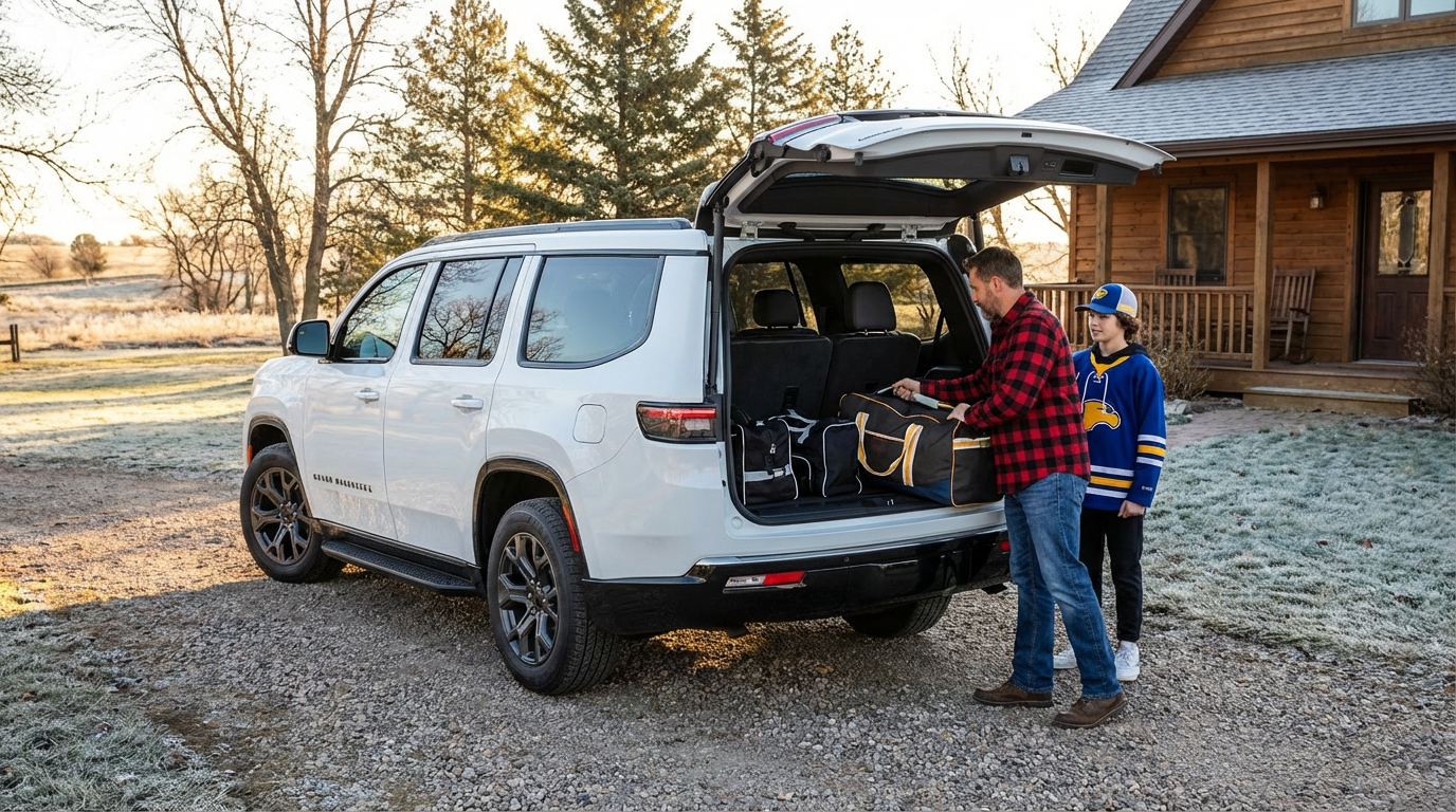 2026 Jeep Grand Wagoneer L family loading third row Bowdle