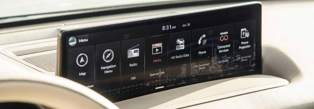 Close Up of 2021 Genesis GV80 Touchscreen Display