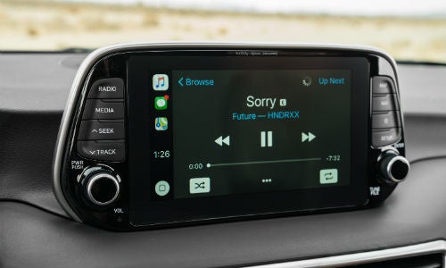 Closeup of infotainment center in 2021 Hyundai Tucson