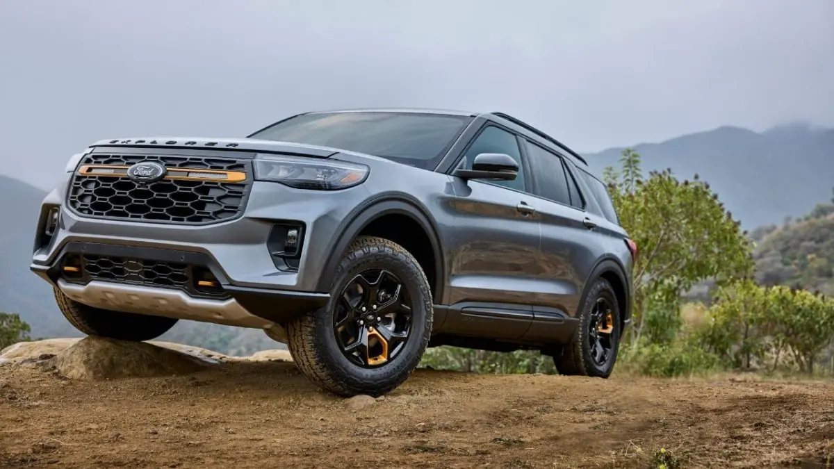 Ford Explorer navigating a scenic road with 4WD capability