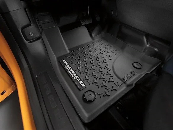 The interior of the Bronco Sport showing the expansive cargo area and the extra headroom provided by the Safari-style roof.