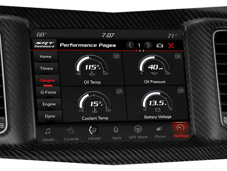 2022 Dodge Charger available performance gauges