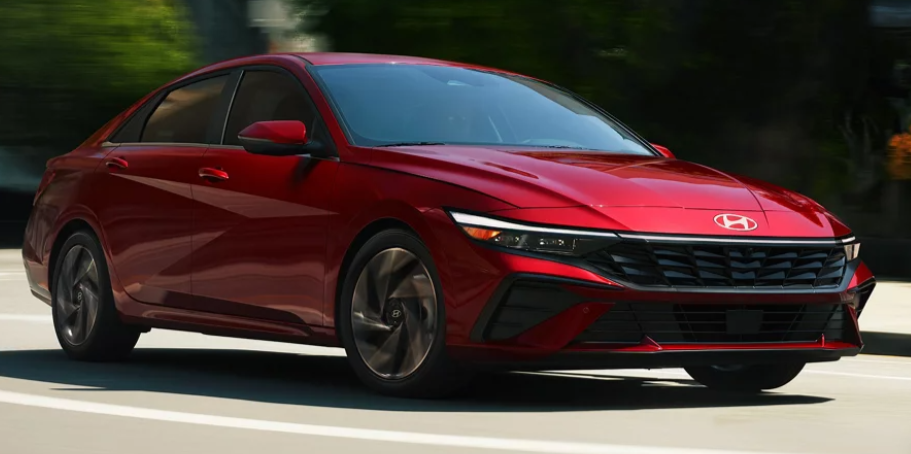 2024 Hyundai Elantra with red paint.