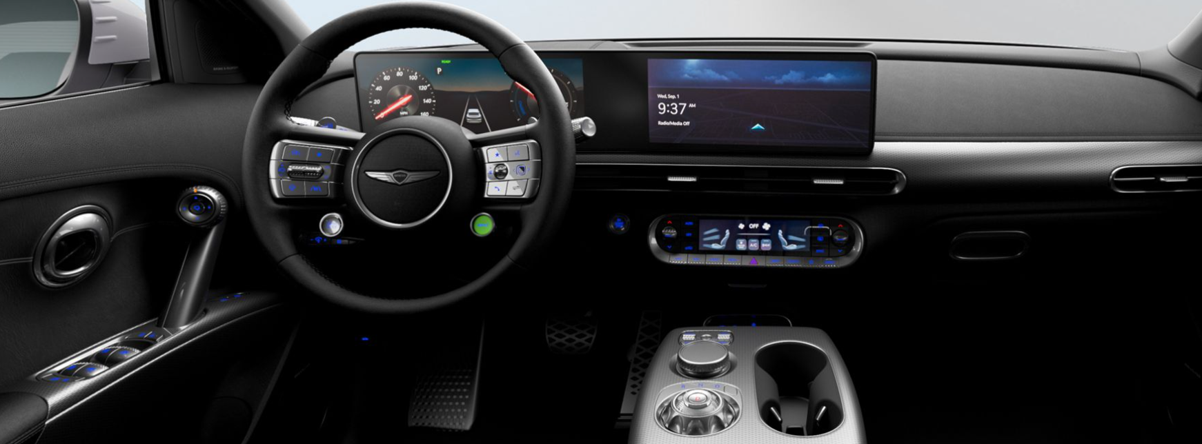 2025 Genesis GV60 interior dash features and design.