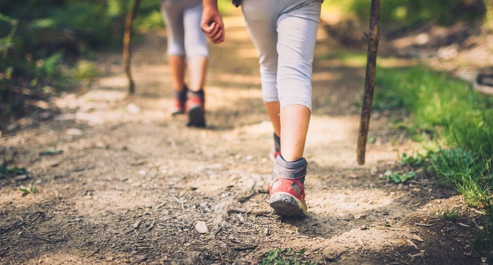 Hiking on a trail
