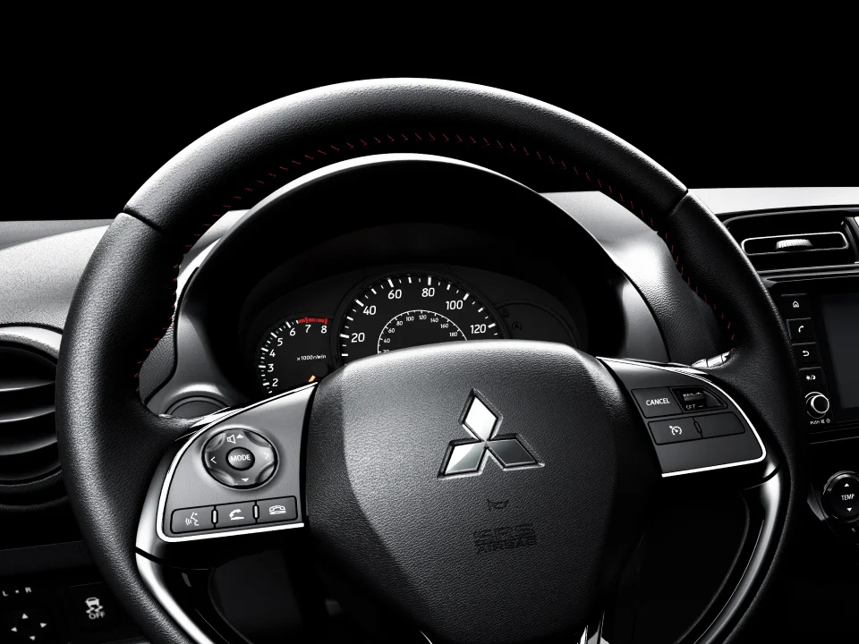 2022 Mitsubishi Mirage leather steering wheel and shift knob