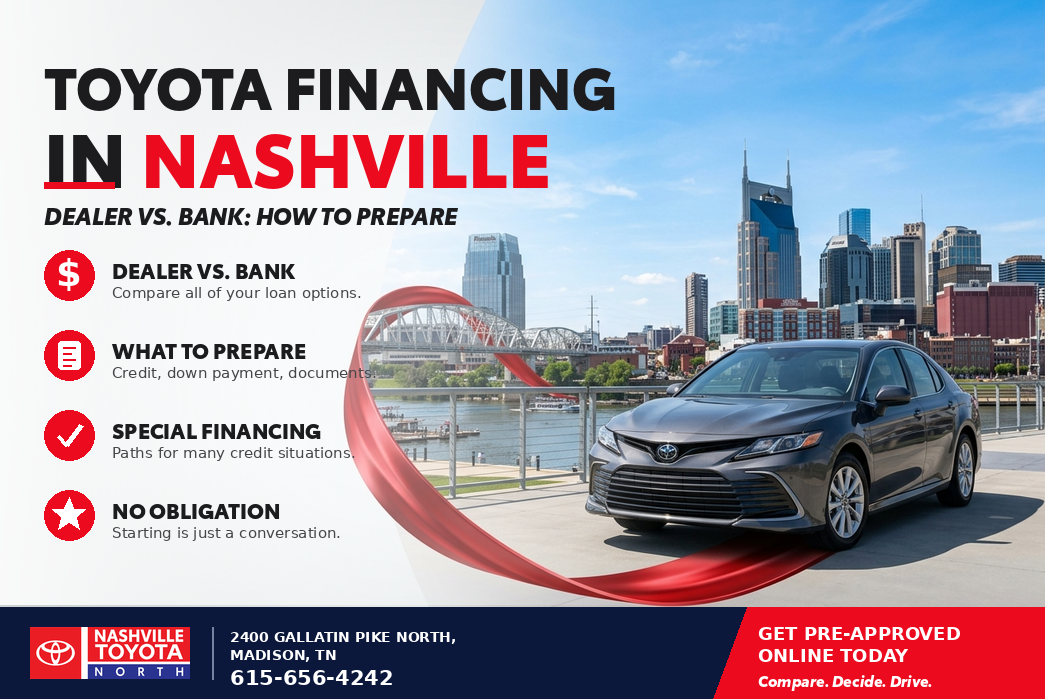 Toyota shopper reviewing auto loan and financing options in Nashville