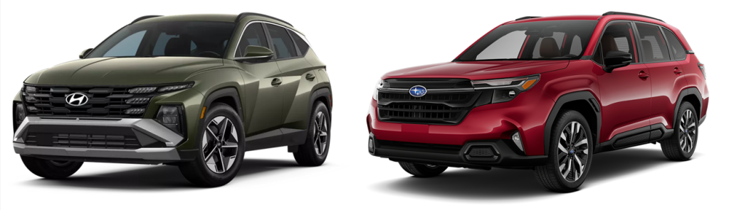 Hyundai Tucson compared to the Subaru Forester