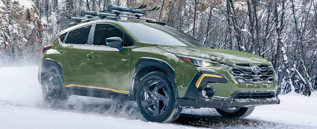 26 subaru crosstrek driving in snow