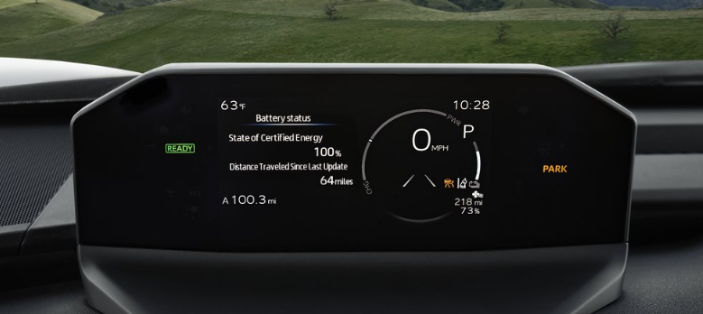 Detail digital instrument inside 2026 Solterra Usage permitted in all media types. Expires