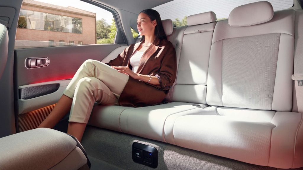 Interior rear seat view on the inside of the 2025 IONIQ 6