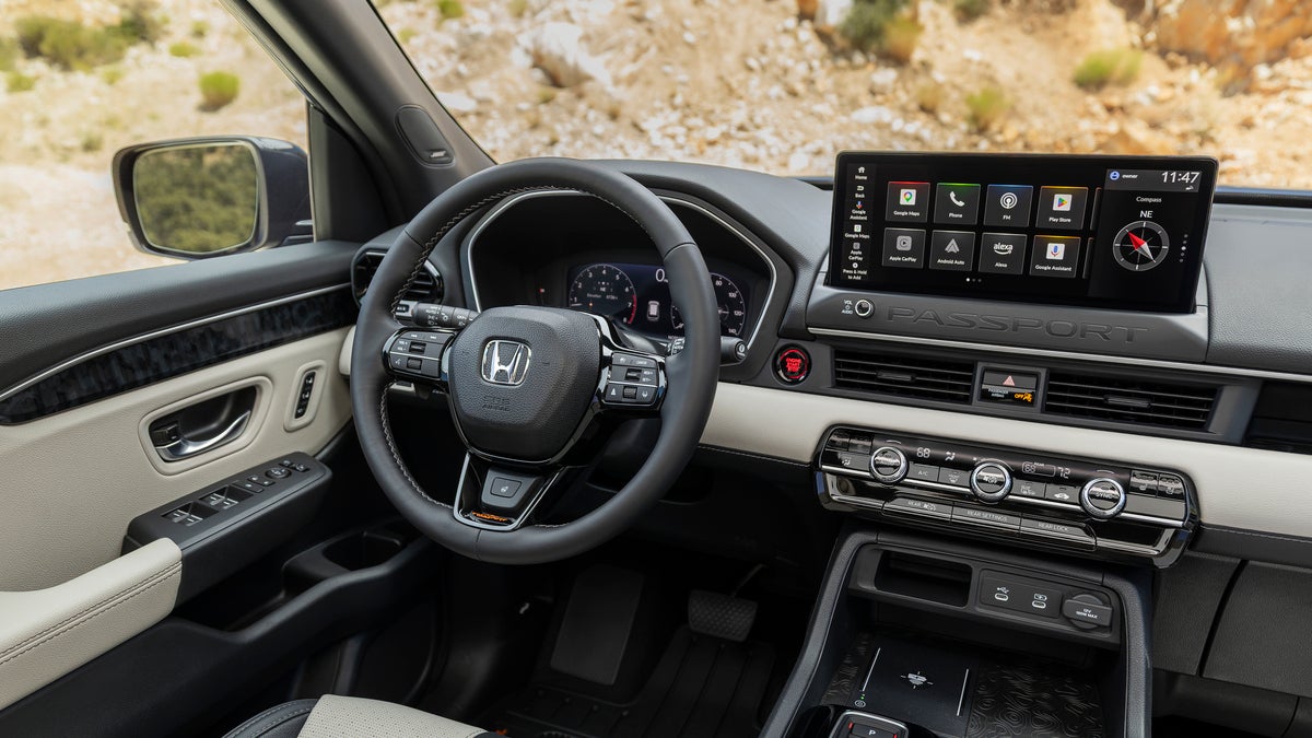 2027 Honda Passport TrailSport interior front dash and driver seat view