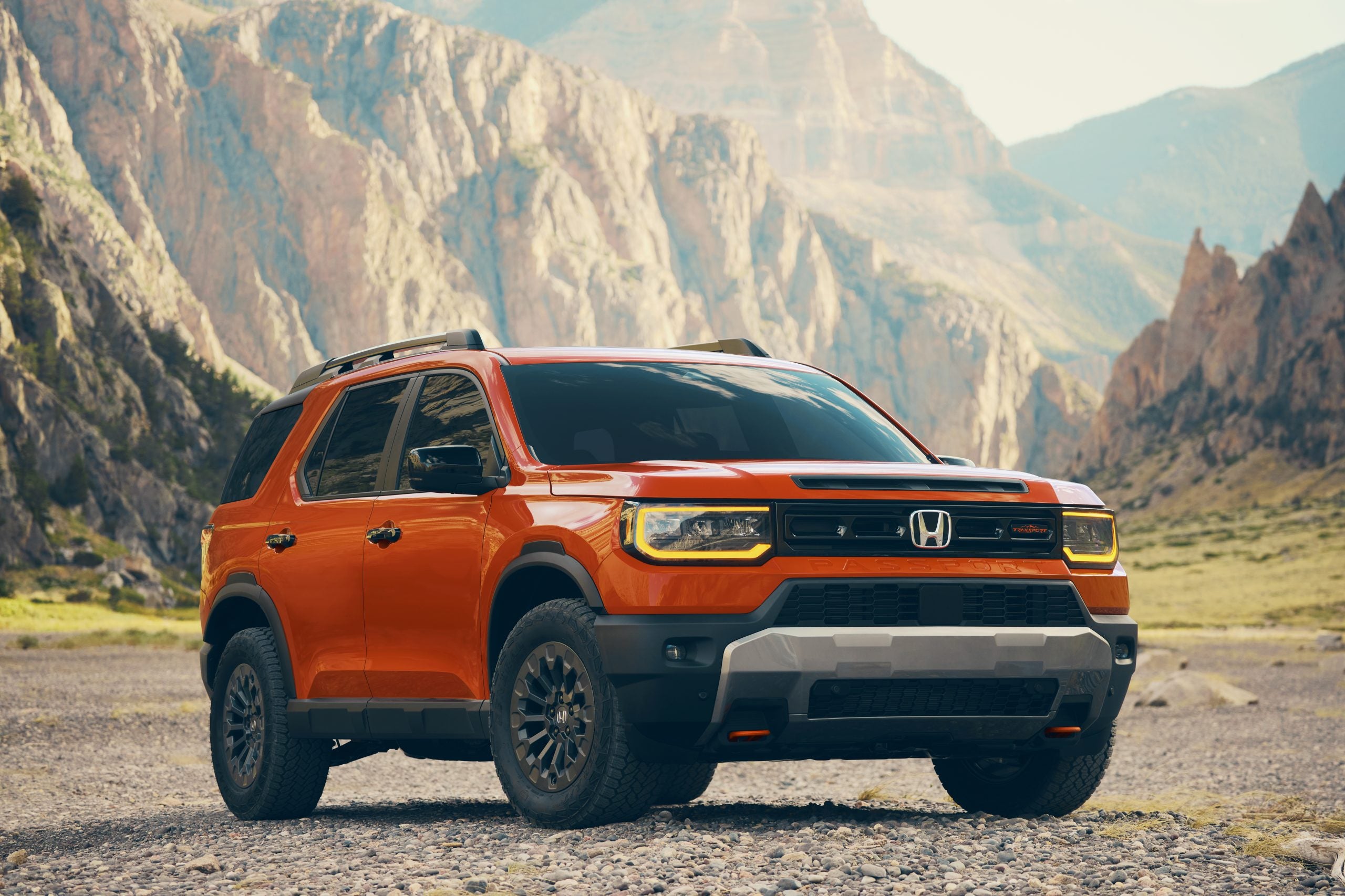2026 Honda Passport TrailSport Parked on a gravel path