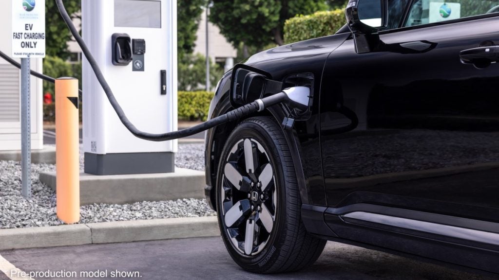 2024 Black Honda Prologue plugged into a Fast Charging