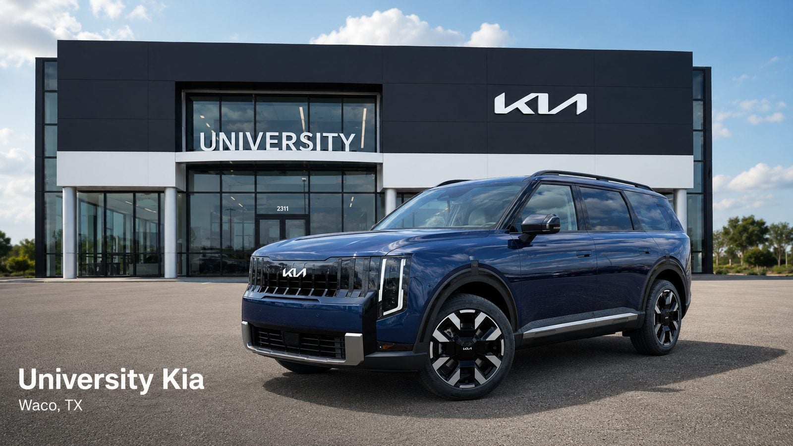 New Kia SUV in front of University Kia in Waco TX for trade in versus private sale guide