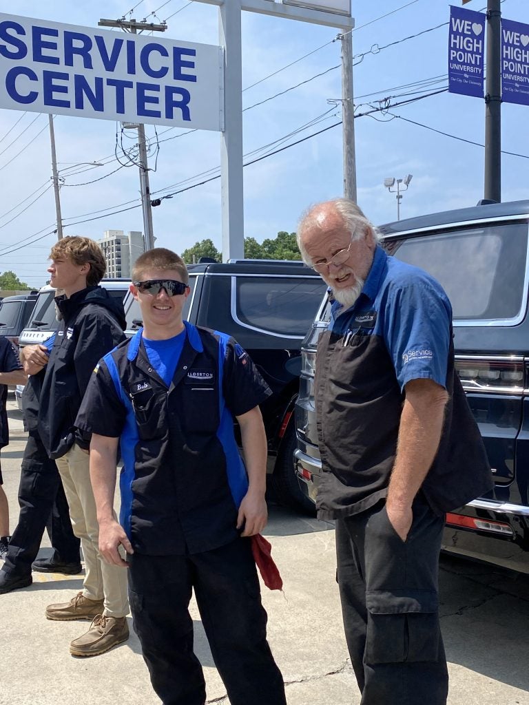 Technicians waiting on lunch