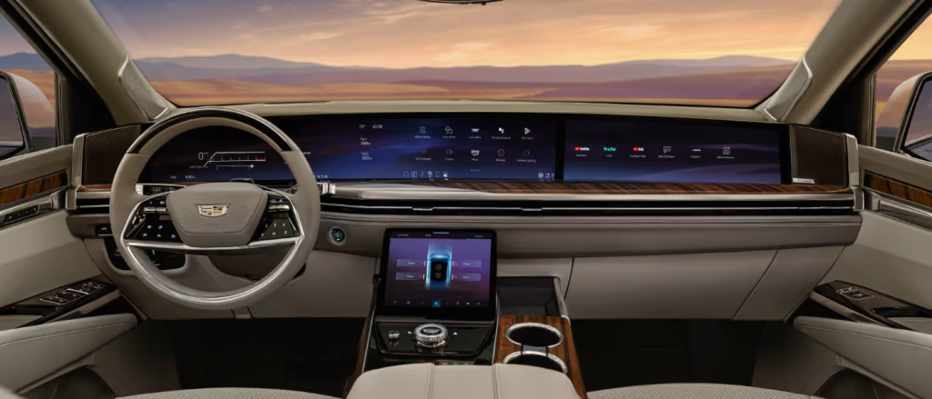 2026 Escalade Interior- 55 inch pillar to pillar horizon display available at Arnie Bauer Cadillac serving Chicagoland