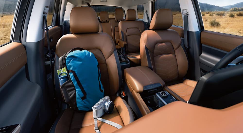 Brown leather interior in a 2025 Nissan Pathfinder for sale in Knoxville