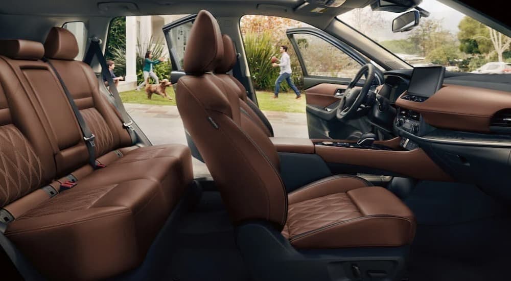 The brown interior in a 2026 Nissan Rogue.