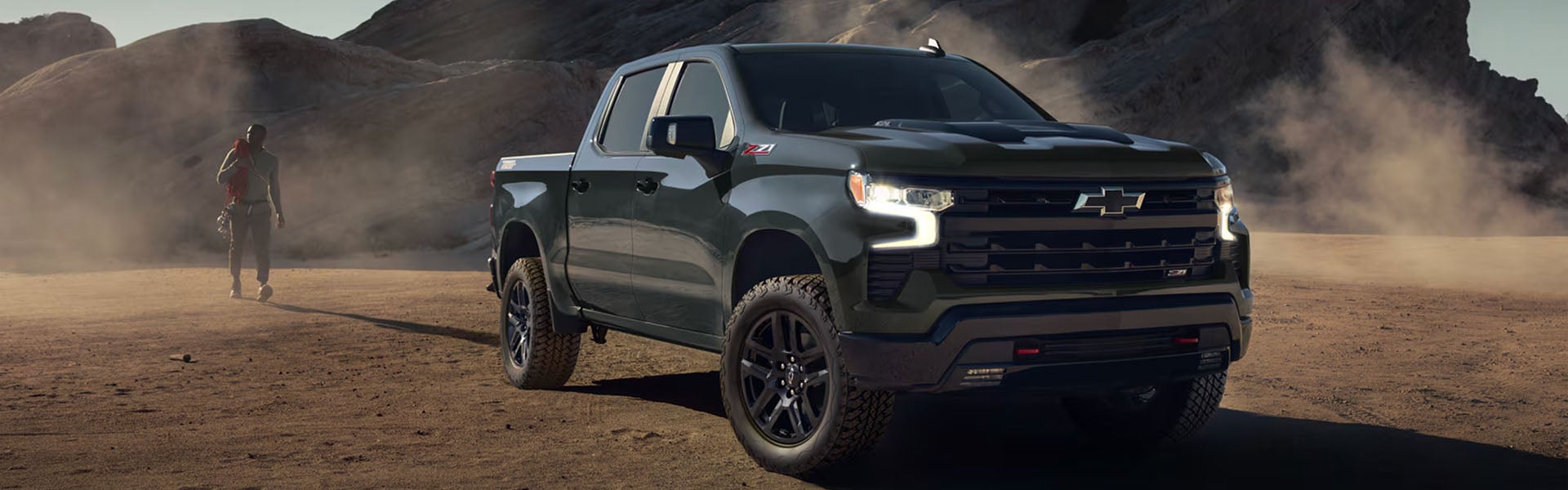 Chevrolet Silverado truck driving off-road.