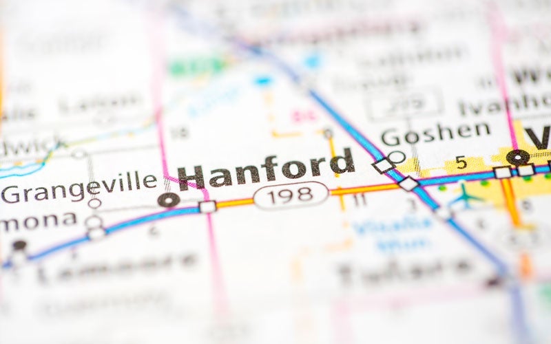 Hanford, CA on a map