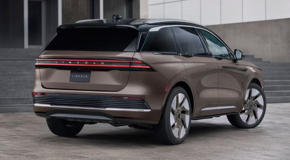 Rear view of a brown 2027 Lincoln Nautilus.