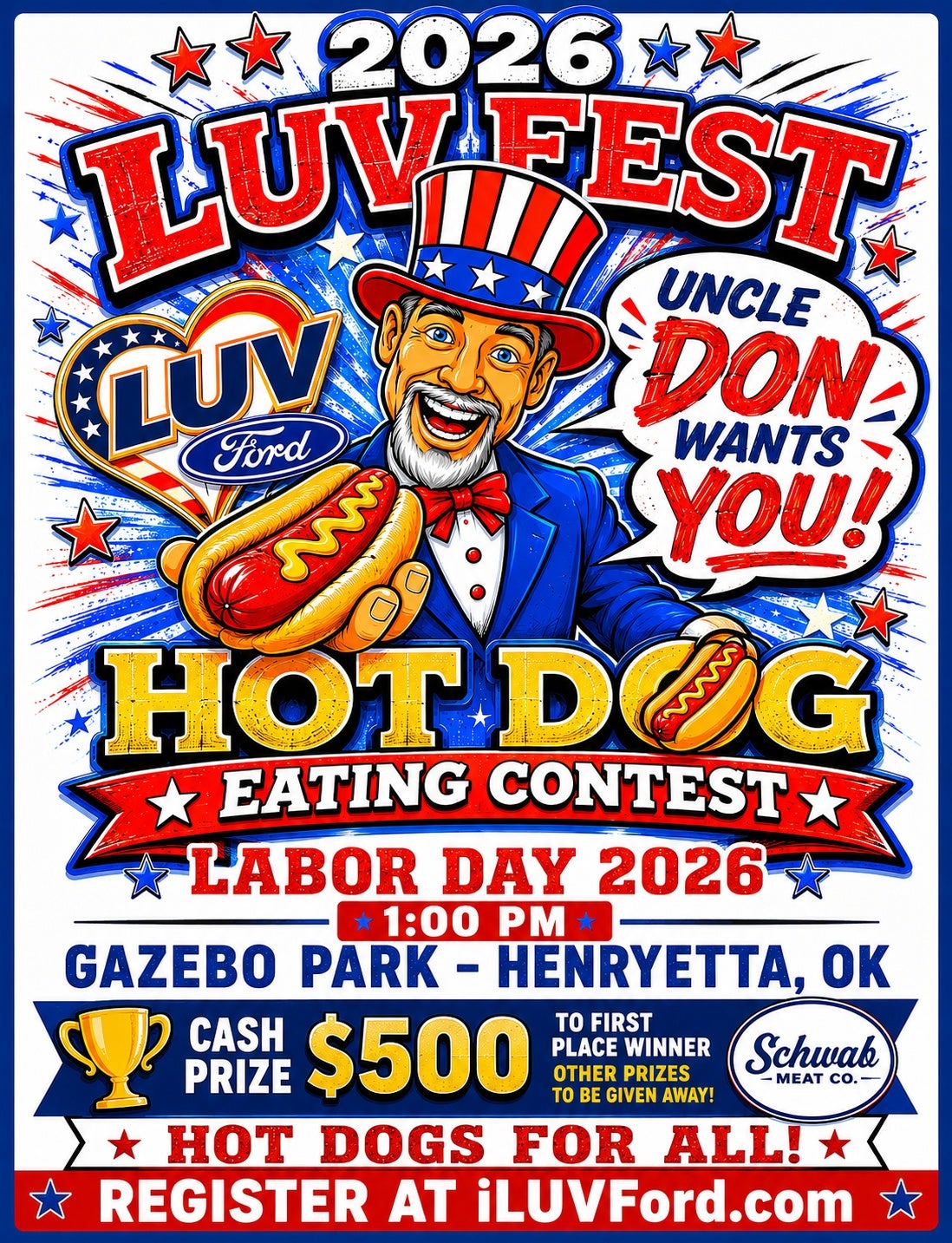 Hot Dog Eating Contest at LUV Ford on Labor Day 2026