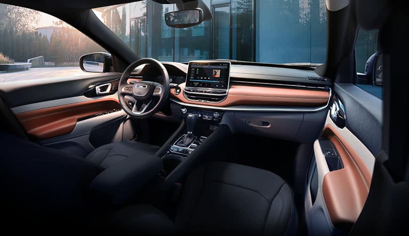 the inside of a jeep compass SUV