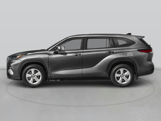 A side view of a gray Toyota Highlander