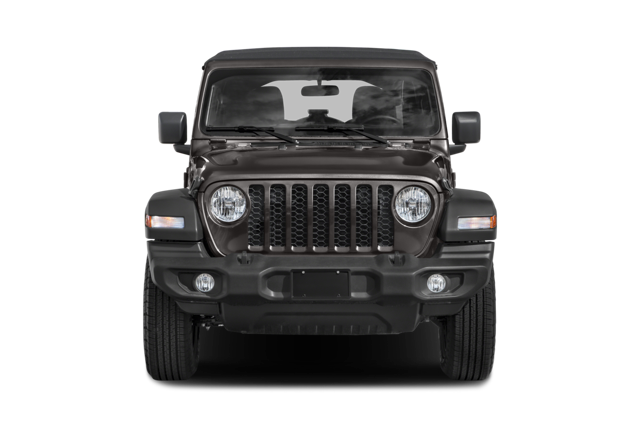 Front view of a charcoal gray 2024 Jeep Wrangler | Jeep dealer in Hampton, VA | Banister CDJR Hampton