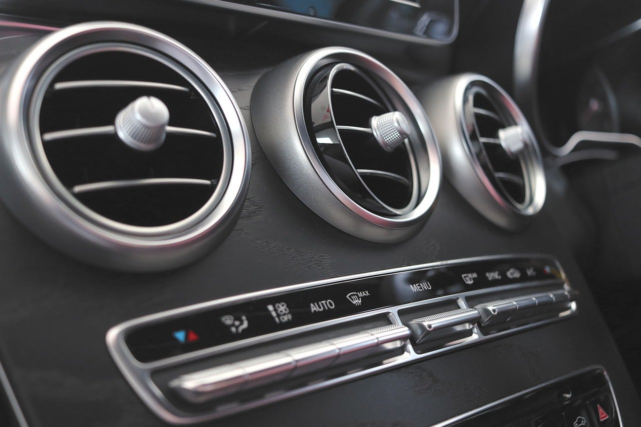 A car's AC unit in the front