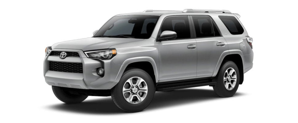 Classic Silver Metallic 2018 Toyota 4Runner Exterior on White Background