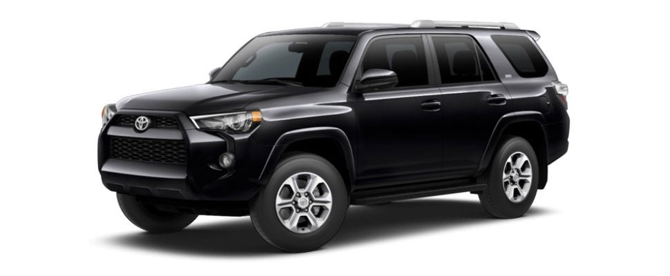 Midnight Black Metallic 2018 Toyota 4Runner Exterior on White Background
